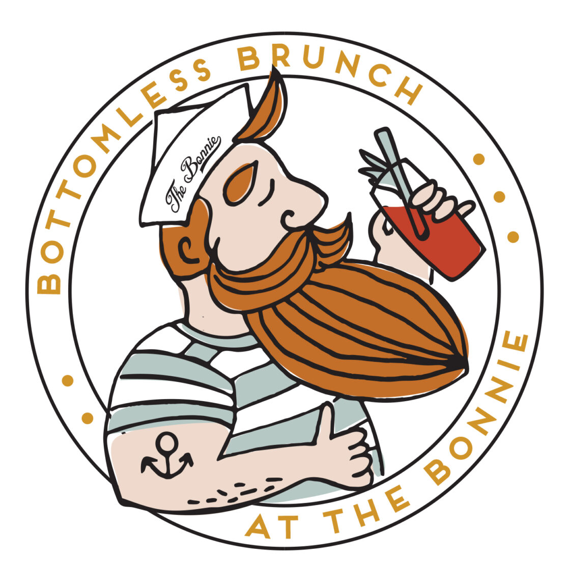 Bottomless Brunch sailor illustration